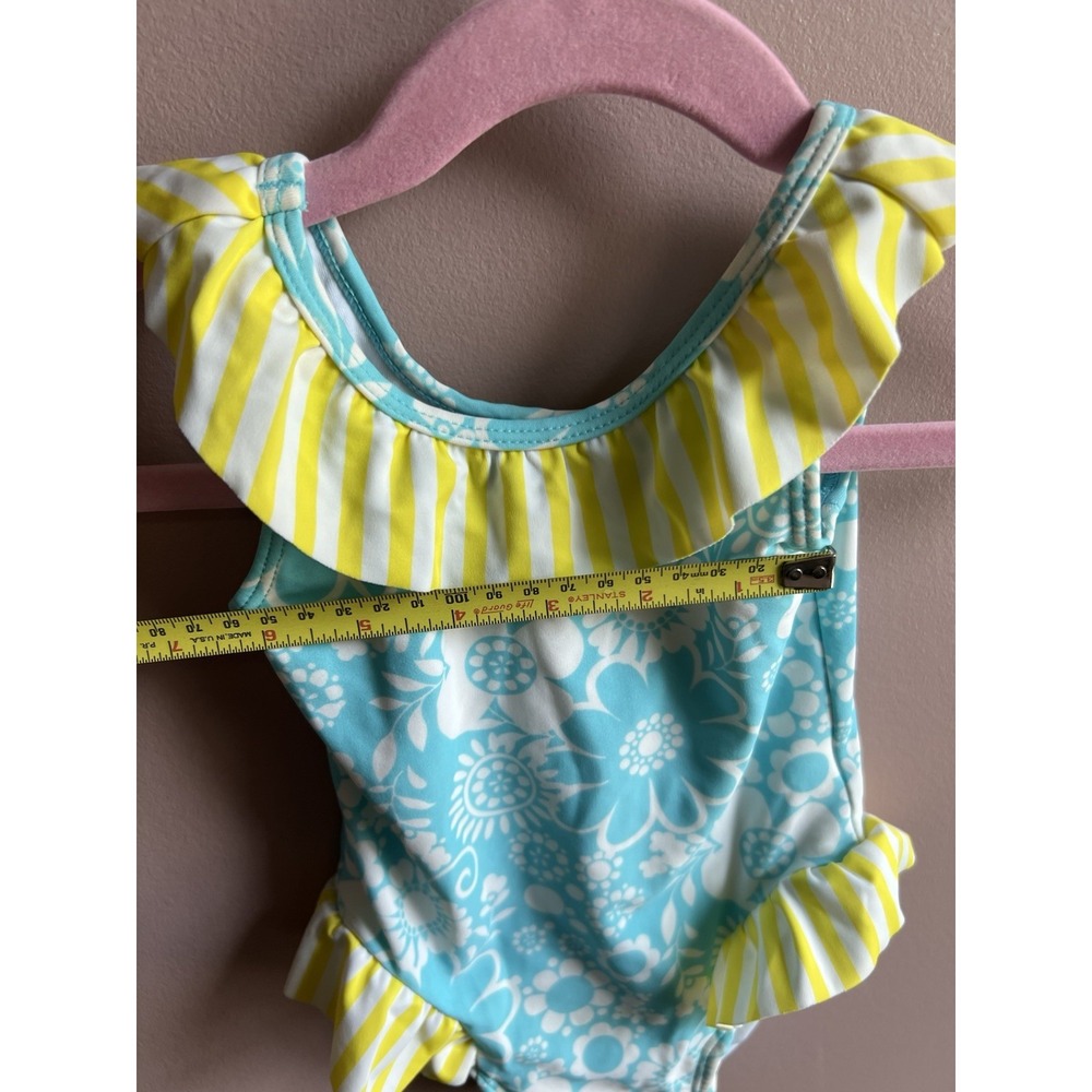 Hanna Andersson Flutter Sleeve One Piece Swimsuit Floral Blur‎ Yellow Size 3-6 M - Picture 7 of 10